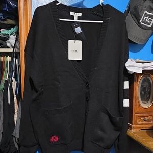 Redskins Wear Black Women's Cardigan Sweater
